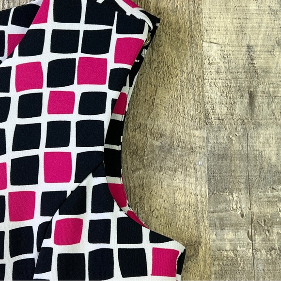 Voir Voir Size 10 Sleeveless Block Print Back Zippered Dress - Picture 6 of 11